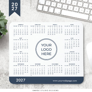 Mousepad Tapete de Mouse com Logotipo Azul Marinho Calendár
