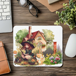 Mousepad Tapete de Mouse da Bruxinha e da Raposa Fofa