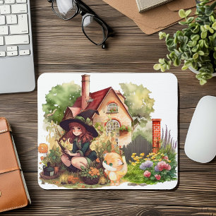 Mousepad Tapete de Mouse da Bruxinha e da Raposa Fofa