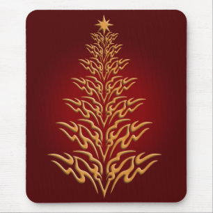 Mousepad Tapete de Mouse de Árvore de Natal Elegante Vermel