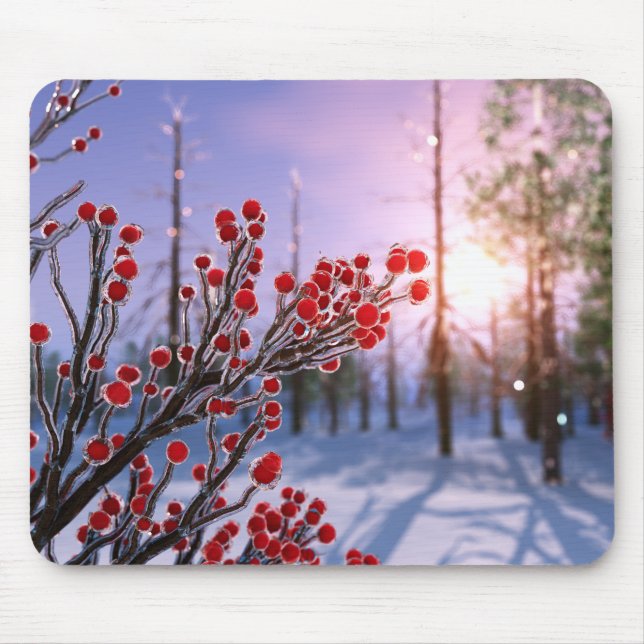 Mousepad Tapete de Mouse de Azevinho no Gelo (Frente)