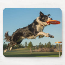 Tapete de Mouse de Golfe de Disco Border Collie