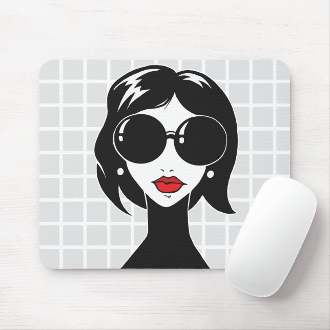 Mousepad Tapete de Mouse de Mulher Glamourosa (Com mouse)