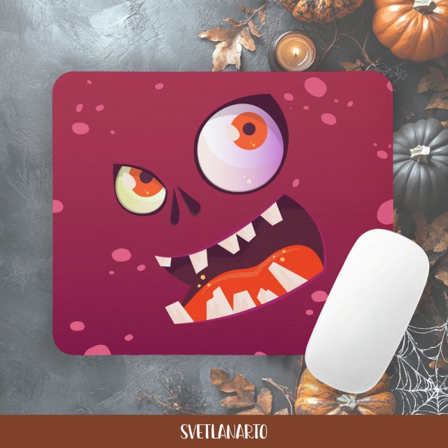 Mousepad Tapete de Mouse do Monstro Roxo Maluco de Hallowee (Frontal view)