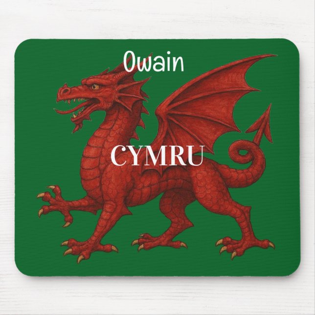 Mousepad Tapete de Mouse Dragão Galês (Frente)
