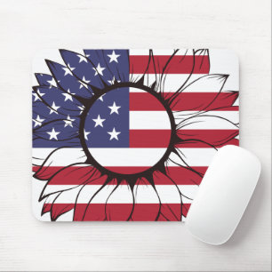 Mousepad Tapete de Mouse Flor de Girassol Patriótica Bandei