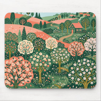 Mousepad Tapete de Mouse Floresta Salmão Pomar Verde – Arte