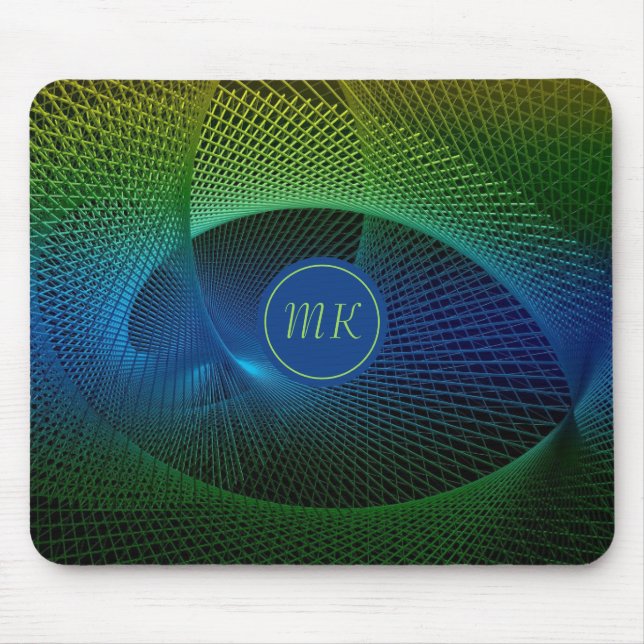 Mousepad Tapete de Mouse Fractal Moderno Monogramado (Frente)