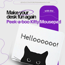 Tapete de Mouse Gatinho Peek-a-Boo
