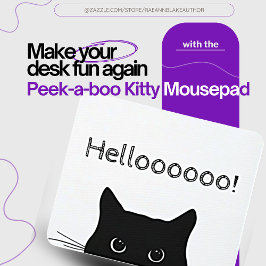 Mousepad Tapete de Mouse Gatinho Peek-a-Boo