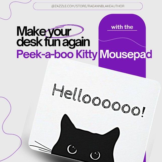 Mousepad Tapete de Mouse Gatinho Peek-a-Boo (Criador carregado)