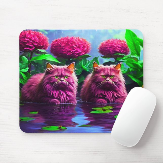 Mousepad Tapete de Mouse Gato Roxo – Presente Perfeito para (Com mouse)