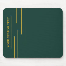 Tapete de Mouse Geométrico Dourado Verde Esmeralda