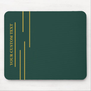 Mousepad Tapete de Mouse Geométrico Dourado Verde Esmeralda