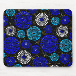 Mousepad Tapete de Mouse Geométrico Explosão Solar Azul Afr