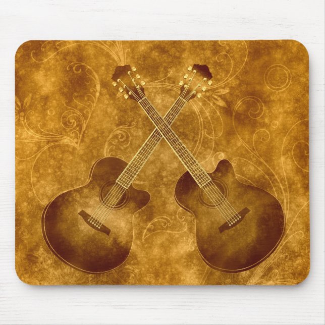 Mousepad Tapete de Mouse Guitarras Acústicas Vintage (Frente)