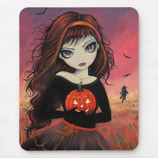 Mousepad Tapete de Mouse Halloween Fogo de Outono (Frente)