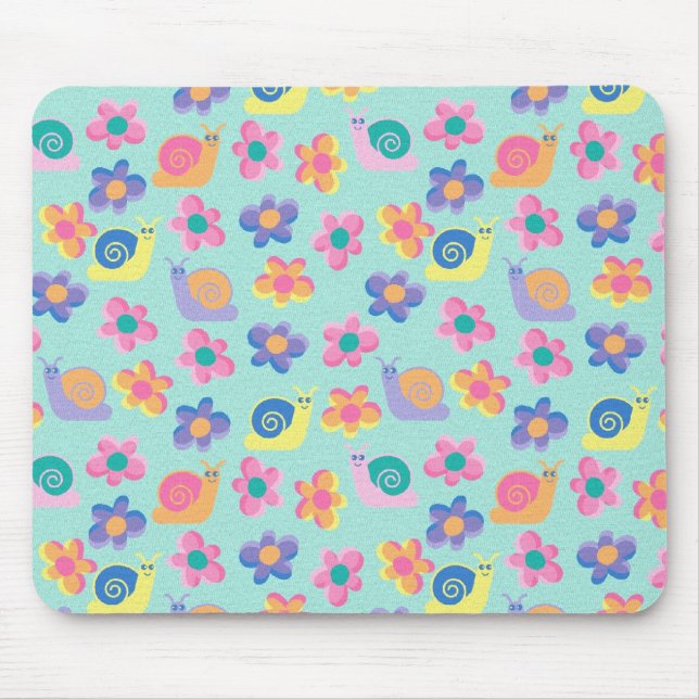 Mousepad Tapete de Mouse Kid's Meninas Pequena Flor Caracói (Frente)