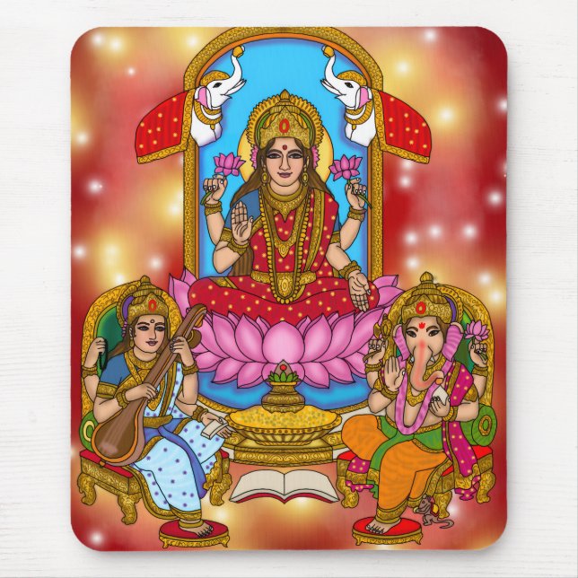 Mousepad Tapete de Mouse Lakshmi Ganesh (Frente)