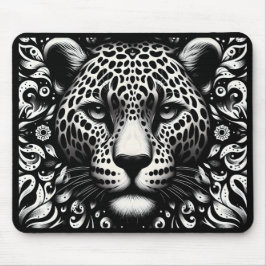 Mousepad Tapete de Mouse Leopardo Preto e Branco
