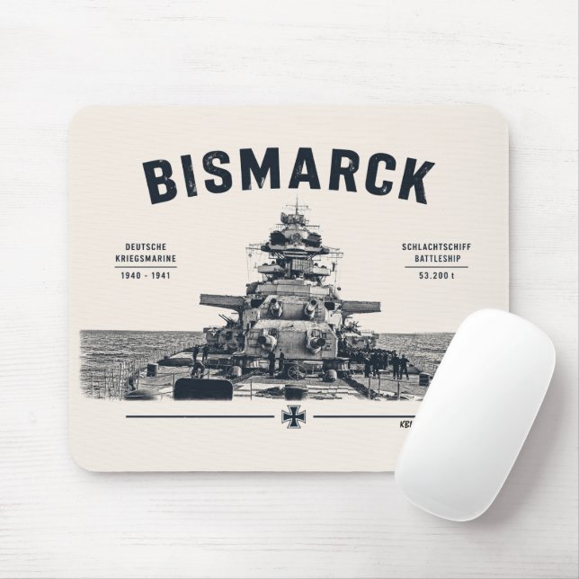 Mousepad Tapete de Mouse Navio de Guerra Bismarck (Com mouse)