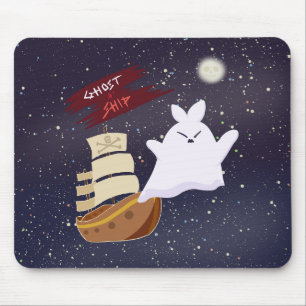 Mousepad Tapete de Mouse Navio Fantasma Assustador de Hallo