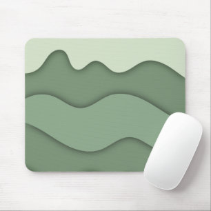 Mousepad Tapete de Mouse Ondulado de Hortelã e Sage Moderno