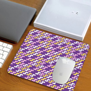 Mousepad Tapete de Mouse Padrão Geométrico Roxo