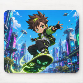 Mousepad Tapete de Mouse para Jogos Alien Skateboard