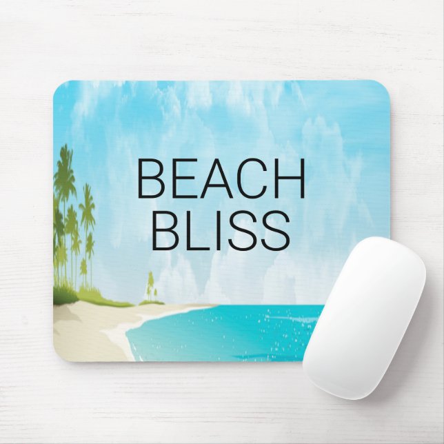 Mousepad Tapete de Mouse para Mesa Cena Costeira Praiana (Com mouse)