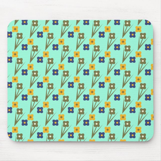 Mousepad Tapete de Mouse Personalizado Florais Abstratos Aq (Frente)