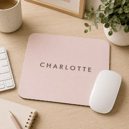 Mousepad Tapete de Mouse Personalizado Nome Blush Moderno