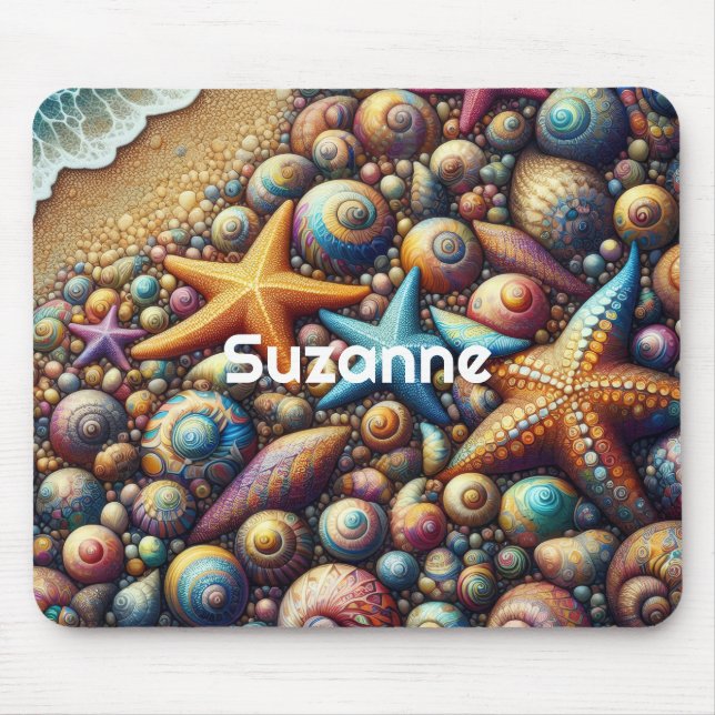 Mousepad Tapete de mouse personalizado praia de fantasia (Frente)