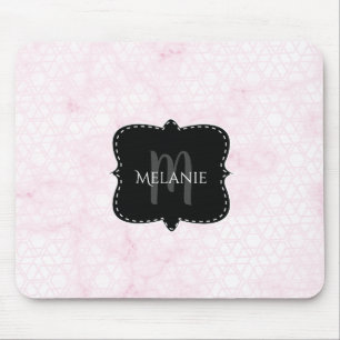 Mousepad Tapete de Mouse Personalizado Rosa Pó Geométrico M
