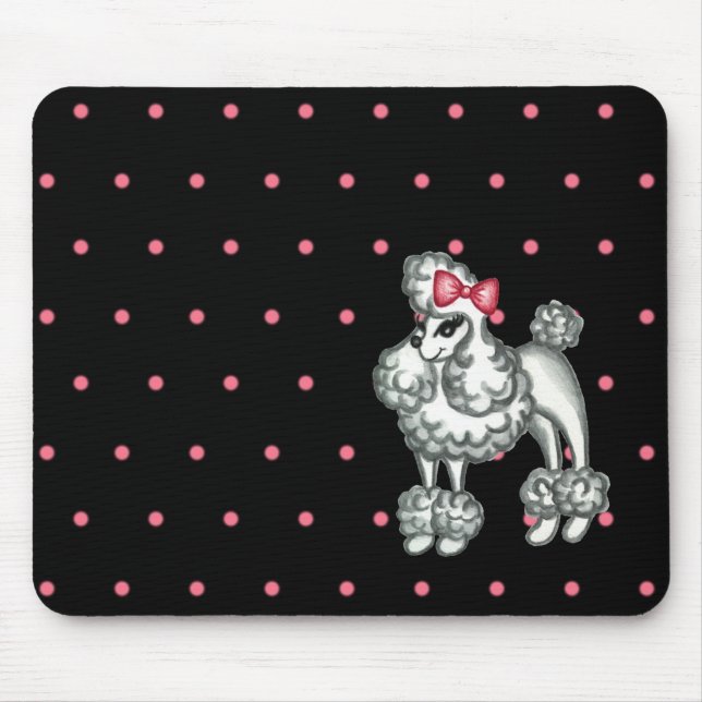 Mousepad Tapete de Mouse Poodle Retro (Frente)