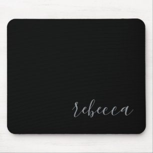 Mousepad Tapete de Mouse Preto Prateado Moderno Simples Nom