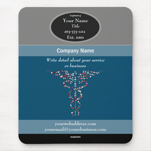 Mousepad Tapete de Mouse Promocional Verde Médico - HAMbyWG (Frente)