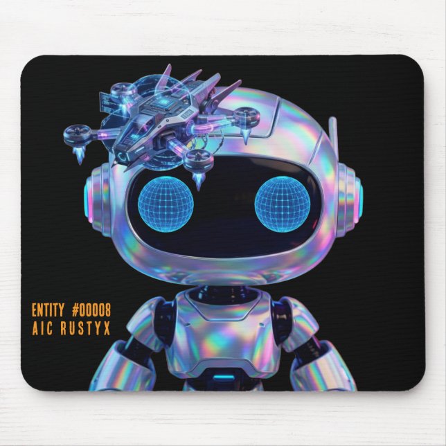 Mousepad Tapete de Mouse Robô de IA Cyberpunk #00008 | AIC  (Frente)