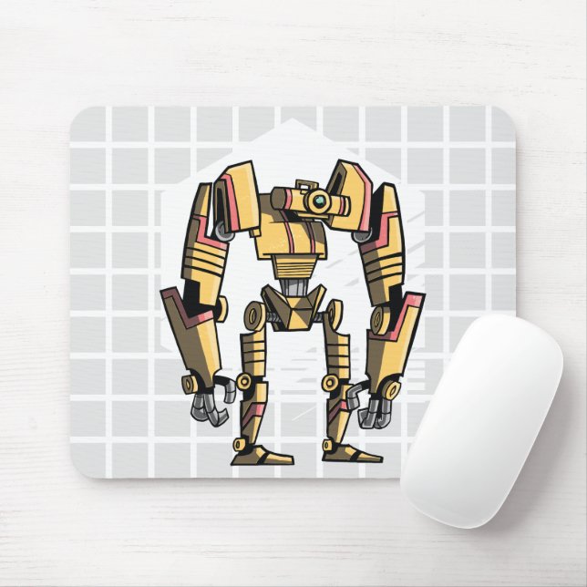 Mousepad Tapete de Mouse Robô Mecha de Ficção Científica em (Com mouse)