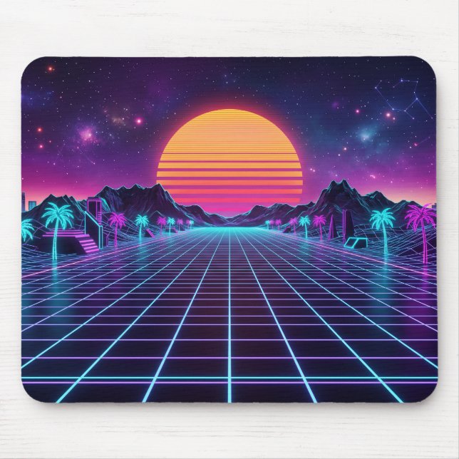 Mousepad Tapete de Mouse Synthwave (Frente)