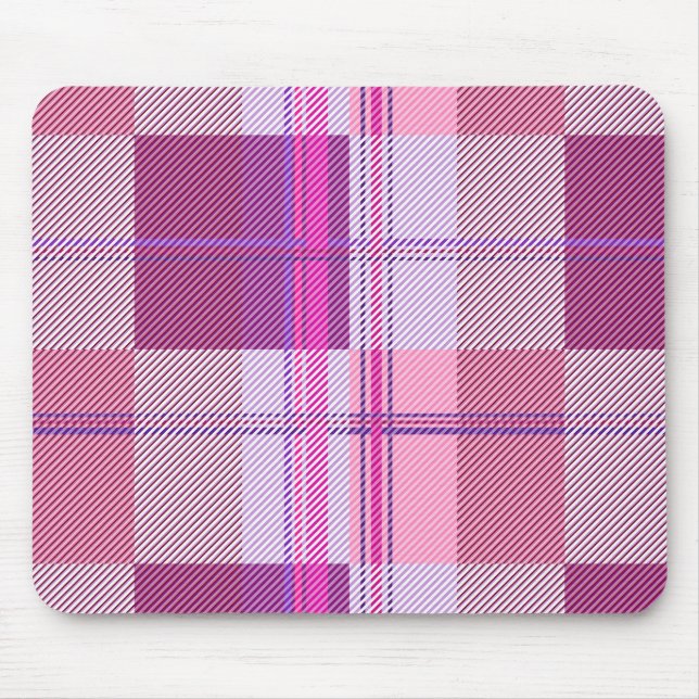 Mousepad Tapete de Mouse Xadrez de Torcido Rosa Roxo (Frente)