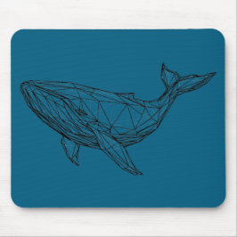 Mousepad Tapete de Rato Baleia Geométrica Minimalista