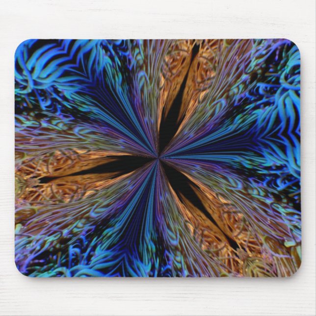 Mousepad tapete de rato caleidoscópio coral. (Frente)