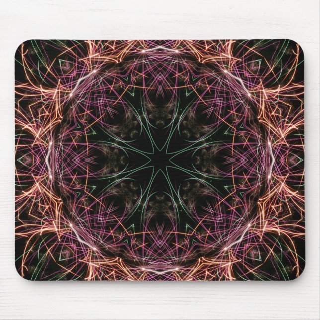 Mousepad Tapete de Rato Caleidoscópio de Teia de Cores (Frente)