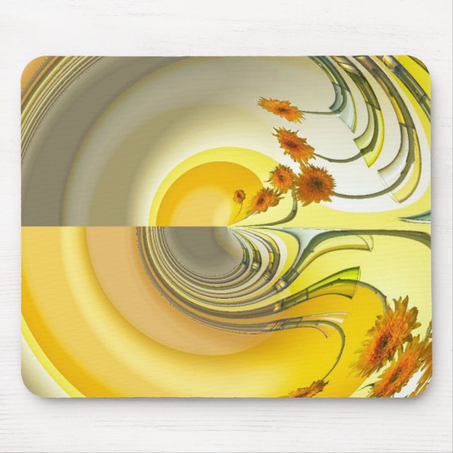 Mousepad Tapete de Rato com Design Amarelo Giratório (Frente)