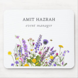 Mousepad Tapete de rato de campo de flores silvestres de ve