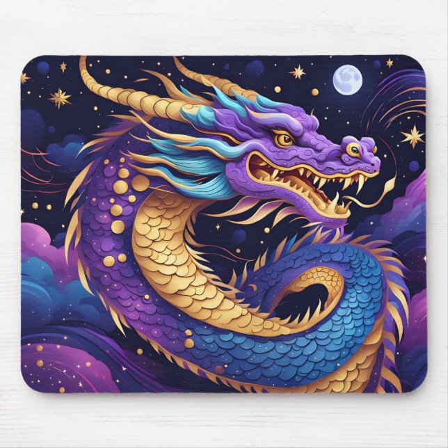 Mousepad tapete de rato de dragão celestial (Frente)