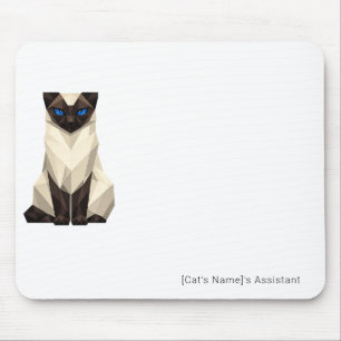 Mousepad Tapete de Rato de Gato Siames Geométrico Minimalis