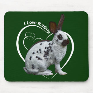Mousepad Tapete de Rato Eu Adoro Coelhos (Verde Escuro)