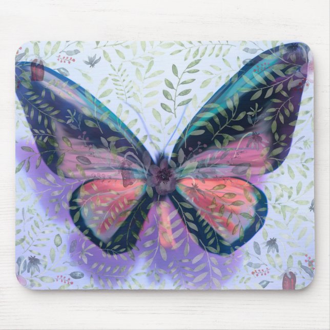 Mousepad Tapete de Rato Fantasia Jardim de Borboleta (Frente)